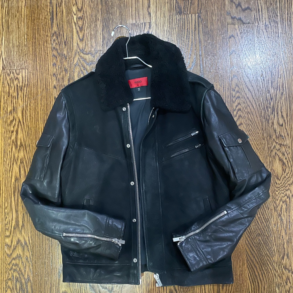 Hugo Boss Real Leather and Suede motorcycle Jacket